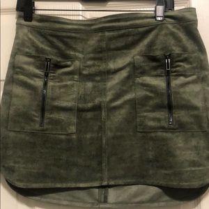 Suede mini skirt
